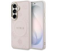 Custodia Guess Saffiano Peony Embossed Ring MagSafe per Samsung Galaxy S26, rosa - Nouvo