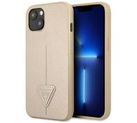 Custodia Guess Saffiano Triangle Logo per iPhone 13 mini, beige - Nouvo