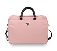 Custodia Guess Triangle Logo in nylon rosa per MacBook da 16"