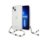 Custodia Guess White Pearl Strap, trasparente - iPhone 13 mini