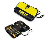 Custodia Harrows Dave "Chizzy" Chisnall Player Pro 6 | Porta Freccette per 6 Freccette Completamente Assemblate | Materiale Protettivo in EVA | Include Accessori Professionali per (Black and Yellow.)