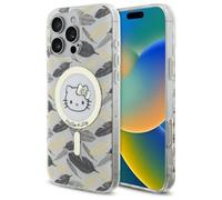 Custodia Hello Kitty MagSafe con foglie dorate per iPhone 16 Pro Max