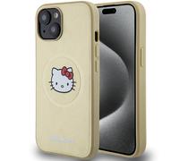 Custodia Hello Kitty per iPhone 14 con MagSafe, custodia rigida in pelle dorata