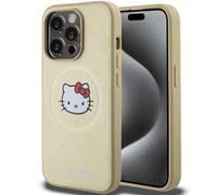 Custodia Hello Kitty per iPhone 15 Pro Max 6,7 oro Custodia rigida in pelle Kitty Head MagSafe - Nouvo