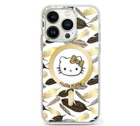 Custodia Hello Kitty per iPhone 16 Pro Max 6,9 bianco custodia rigida IML Golden Leaves MagSafe - Nouvo