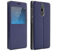 Custodia a libro Avizar con finestra blu scuro per Huawei Mate 10 Lite