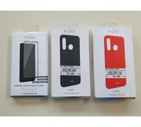 Custodia Huawei P30 Lite Icon Puro 2pz Grey E Red + vetro temperato