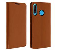 Avizar Custodia per Huawei P30 Lite in Pelle Portafoglio con Funzione Stand Cammello