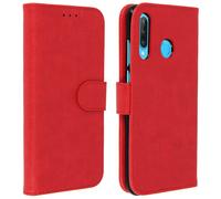 Custodia Huawei P30 Lite Portacarte Funzione Supporto Cover Silicone - Rosso