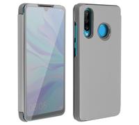 Cover Huawei P30 Lite Custodia a Specchio Valvola Traslucida Argento