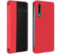 Custodia Huawei P30 Sportellino Finestra Traslucida - Rosso
