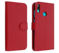 Custodia Huawei Y7 2019 Portacarte Funzione Supporto Cover Silicone - Rosso