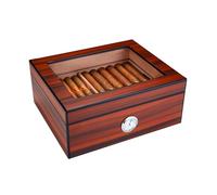 Custodia Humidor for Sigari con Igrometro E Umidificatore for 50 Sigari Scatola for Sigari in Legno di Cedro Fatta A Mano Portasigari da Viaggio Portatile for Gli Uomini(Color:B)