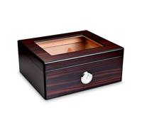 Custodia Humidor for Sigari con Igrometro E Umidificatore for 50 Sigari Scatola for Sigari in Legno di Cedro Fatta A Mano Portasigari da Viaggio Portatile for Gli Uomini(Color:A)