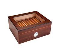 Custodia Humidor for Sigari con Igrometro E Umidificatore for 50 Sigari Scatola for Sigari in Legno di Cedro Fatta A Mano Portasigari da Viaggio Portatile for Gli Uomini(Color:C)