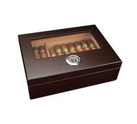 Custodia Humidor for Sigari Con Igrometro E Umidificatore Scatola for Sigari Fatta A Mano In Legno Di Cedro Portasigari Da Viaggio Portatile Con Parte Superiore In Vetro Contiene 20-30 Sigari Regalo I