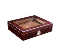 Custodia Humidor for Sigari Con Umidificatore E Igramometro Portasigari Da Viaggio In Legno Di Cedro Con Parte Superiore In Vetro Custodia Humidor Da Tavolo Scatola for Sigari Con Divisore for 35 Siga