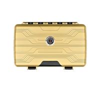 Custodia Humidor for Sigari da Viaggio con Umidificatore Humidor for Sigari Portatile for 10 Sigari Scatola di Sigari Impermeabile, Ermetica, Resistente E Indeformabile Regalo for Uomo(Color:Gold)
