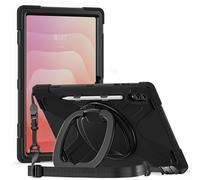 Custodia ibrida per Samsung Galaxy Tab S11 Ultra 360° supporto e tracolla Nero