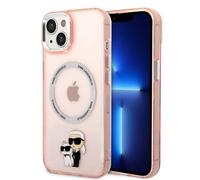 Custodia iconica Karl Lagerfeld Karl&Choupette MagSafe rosa per iPhone 14 Plus