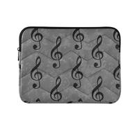 Custodia imbottita nera con chiavi di violino grigie testurizzate, custodia per computer portatile, estetica, universale, da uomo, custodia per computer Air da 13 pollici, media