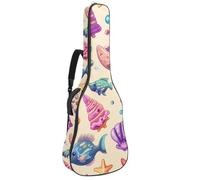 Custodia imbottita per chitarra acustica colorata con ortensia e margherite, custodia protettiva per basso elettrico e chitarra classica, Multicolore 07, 42.9x16.9x4.7 in, Zaino casual