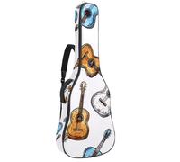 Custodia imbottita per chitarra acustica con albero della vita verde della foresta indiana, custodia protettiva per basso elettrico e classica, Multicolore 08, 42.9x16.9x4.7 in, Zaino casual