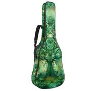 Custodia imbottita per chitarra acustica con albero della vita verde della foresta indiana, custodia protettiva per basso elettrico e classica, Multicolore 01, 42.9x16.9x4.7 in, Zaino casual