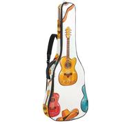 Custodia imbottita per chitarra acustica con albero della vita verde della foresta indiana, custodia protettiva per basso elettrico e classica, Multicolore 07, 42.9x16.9x4.7 in, Zaino casual