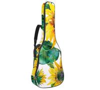 Custodia imbottita per chitarra acustica con margherite gialle acquerelli, custodia protettiva per basso elettrico e chitarra classica, Multicolore 07, 42.9x16.9x4.7 in, Zaino casual