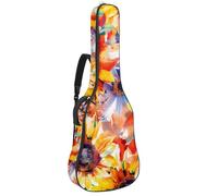 Custodia imbottita per chitarra acustica con margherite gialle acquerelli, custodia protettiva per basso elettrico e chitarra classica, Multicolore 03, 42.9x16.9x4.7 in, Zaino casual
