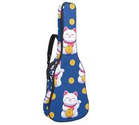 Custodia imbottita per chitarra acustica con simpatici fantasmi di Halloween su sfondo rosa, custodia protettiva per basso elettrico e chitarra classica, Multicolore 03, 42.9x16.9x4.7 in, Zaino casual