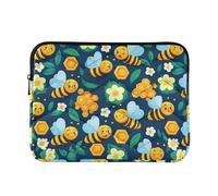 Custodia imbottita per computer portatile animale Custodie per laptop portatili universali da donna copertura del computer da lavoro per computer Pro 14 pollici manica carina cartone animato api blu