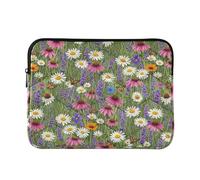 Custodia imbottita per computer portatile Custodia protettiva per computer Universale Uomini Copertura del computer da viaggio per Computer Pro 14 Sleeve Vibrant Wildflowers Purple Butterflies Medium