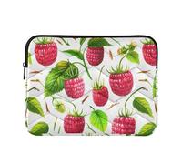 Custodia imbottita per laptop sottile custodia per laptop carino universale Business Office Computer Cover per computer Pro 14 manica rosso lampone frutta verde bianco medio