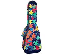 Custodia imbottita per ukulele da 58,4 cm, con puzzle colorati, custodia per il trasporto e manico spesso, Multicolore 06, 25.9x9x3.1in/66x23x8cm, Organizer per borse