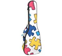 Custodia imbottita per ukulele da 58,4 cm, con puzzle colorati, custodia per il trasporto e manico spesso, Multicolore 07, 25.9x9x3.1in/66x23x8cm, Organizer per borse