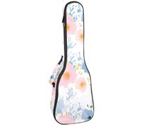 Custodia imbottita per ukulele da concerto con teschi del giorno dei morti, 58 cm, motivo scarabocchiare, borsa imbottita con scomparti e spallacci, Multicolore 10., 25.9x9x3.1in/66x23x8cm, Organizer