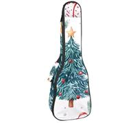 Custodia imbottita per ukulele, spessa 1,0 cm, con alberi di Natale ad acquerello, sagome astratte, impermeabile, dimensioni da concerto, copertura per ukulele con spazio, Multicolore 04, 25.9x9x3.1in