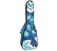 Custodia imbottita per ukulele, spessa 1,0 cm, motivo geometrico a triangolo, viola, bianco, impermeabile, dimensioni da concerto, con contenitore, Multicolore 07, 25.9x9x3.1in/66x23x8cm, Organizer