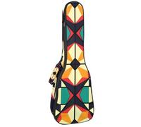 Custodia imbottita per ukulele, spessa 1,0 cm, motivo geometrico a triangolo, viola, bianco, impermeabile, dimensioni da concerto, con contenitore, Multicolore 09, 25.9x9x3.1in/66x23x8cm, Organizer