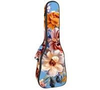 Custodia imbottita per ukulele, spessa 1,1 cm, con squali colorati, impermeabile, dimensioni da concerto, con spazio per riporre gli oggetti, Multicolore 09, 25.9x9x3.1in/66x23x8cm, Organizer per