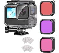 Custodia impermeabile con 3 filtri per immersioni per Gopro 13 12 11 10 9, kit di immersione con custodia protettiva subacquea
