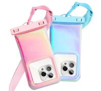 Custodia impermeabile galleggiante per telefono 2 Pax per iPhone 16 Pro Max/15/14/13/12, IP68 Borsa da viaggio per cellulare da spiaggia, nave da crociera, borse essenziali con cordino a tracolla
