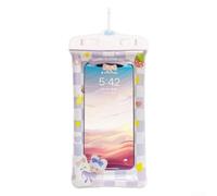 Custodia Impermeabile IPX8 per Smartphone 6.8" con Lanyard | Certificazione IPX8, immersione 30m, per nuoto per sicuro, per protezione totale acqua, testata subacquea(Purple Little Bear)