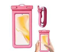 Custodia impermeabile per cellulare, universale, impermeabile, con cordino, protezione subacquea trasparente per cellulare, per spiaggia, piscina, nuoto (rosa)