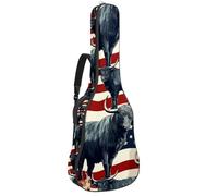 Custodia impermeabile per chitarra acustica da 40/41/42 pollici, con scomparto per accessori, custodia con strato protettivo, tasche multiple, animali della bandiera americana, Multicolore,