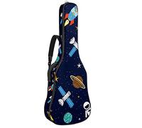 Custodia impermeabile per chitarra con cerniera morbida per basso chitarra acustica e classica folk chitarra elettrica astronave pianeti con razzi