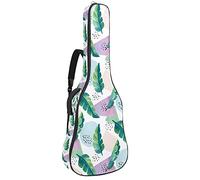 Custodia impermeabile per chitarra con chiusura lampo, morbida per basso e chitarra elettrica folk acustica e classica, foglie tropicali e forme colorate