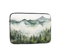 Custodia impermeabile per computer portatile da 13", compatibile con MacBook Chromebook da 12-13", acquarello, montagne, foreste